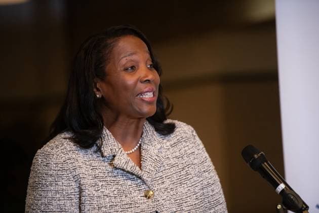 October 18, 2023, Chicago, Il, United States of America: U.S. Federal Reserve Governor Lisa Cook delivers remarks on the evolution of the employment mandate of the Federal Reserve, October 18, 2023, in Chicago, Illinois. Trump announced he is firing Cook on August 25, 2025 citing unsubstantiated fraud allegations. Chicago United States of America - ZUMAp138 20231018_zaa_p138_039 Copyright: xHandout FederalxReservex