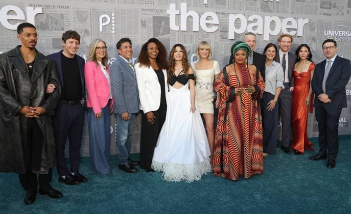 Los Angeles premiere of Universal Television s The Paper at Harmony Gold Featuring: Michael Koman, Melvin Gregg, Oscar Nunez, Sabrina Impacciatore, Chelsea Frei, Gbemisola Ikumelo, Domhnall Gleeson, Alex Edelman, Ramona Young, Eric Rahill, Greg Daniels Where: Los Angeles, California, United States When: 27 Aug 2025 Credit: Faye s Vision Cover Images EDITORIAL USE ONLY. NOT FOR USE BY NEWSPAPERS BASED IN THE UK. Copyright: xx coverimg55018307