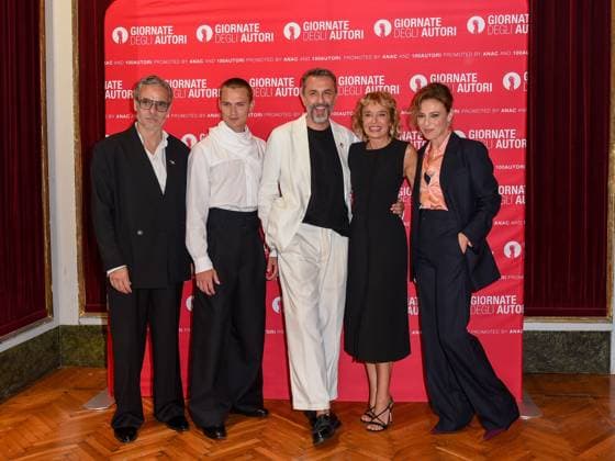 Venice, 82nd Venice International Film Festival 2025 - day 2 - presentation of the film La Gioia. In the photo: Francesco Colella, Saul Nanni, Nicolangelo Gelormini, Valeria Golino, Jasmine Trinca  Copyright: xFrancescaxViecelix xipa-agency.netx xFrancescaxViecelix IPA_Agency_IPA63488143