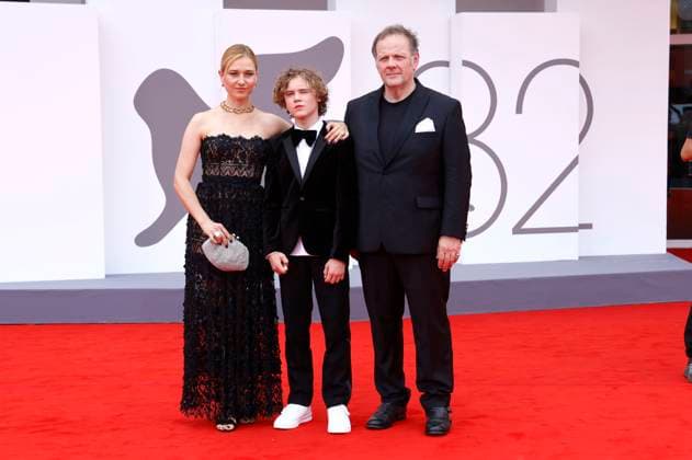 Andrea Waskovics, Bojtorjan Barabas und Gregory Gadebois bei der Premiere des Kinofilms Ãrva Orphan auf der Biennale di Venezia 2025 82. Internationale Filmfestspiele von Venedig im Palazzo del Cinema. Venedig, 28.08.2025