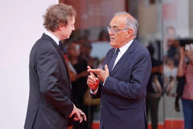 Laszlo Nemes und Alberto Barbera bei der Premiere des Kinofilms Ãrva Orphan auf der Biennale di Venezia 2025 82. Internationale Filmfestspiele von Venedig im Palazzo del Cinema. Venedig, 28.08.2025