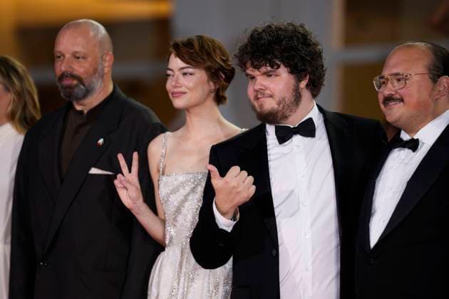 Bugonia Red Carpet - The 82nd Venice International Film Festival Greek director and screenwriter Yorgos Lanthimos, US actress Emma Stone, US actor Aidan Delbis and US actor Jesse Plemons attends the Bugonia red carpet during the 82nd Venice International Film Festival on August 28, 2025 in Venice, Italy. Venice Italy  Copyright: xDanielexCifalÃ x originalFilename: cifala-notitle250828_np1PX.jpg