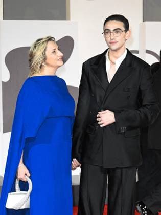 Venice, 82nd Venice International Film Festival 2025 - Evening 2. Red Carpet Film Jay Kelly. Pictured: Michele Bravi with his mother Giovanna Machi.  Copyright: xSimonexComix xipa-agency.netx xPoolxPhotoxEventsx06x IPA_Agency_IPA63497392