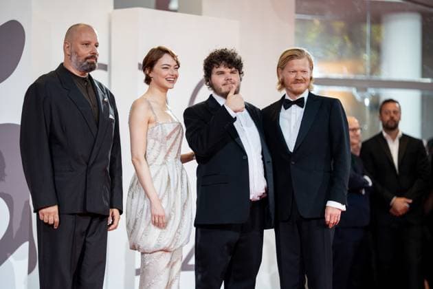 Bugonia Red Carpet - The 82nd Venice International Film Festival In Venice, Italy, on August 28, 2025, Yorgos Lanthimos, Emma Stone, Aidan Delbis, and Jesse Plemons attend the Bugonia red carpet during the 82nd Venice International Film Festival. Venice Italy  Copyright: xLucaxCarlinox originalFilename: carlino-notitle250828_np1fo.jpg