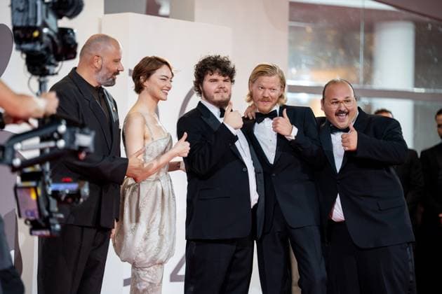 Bugonia Red Carpet - The 82nd Venice International Film Festival In Venice, Italy, on August 28, 2025, Yorgos Lanthimos, Emma Stone, Aidan Delbis, and Jesse Plemons attend the Bugonia red carpet during the 82nd Venice International Film Festival. Venice Italy  Copyright: xLucaxCarlinox originalFilename: carlino-notitle250828_np0q2.jpg
