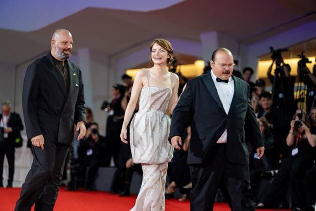 Bugonia Red Carpet - The 82nd Venice International Film Festival Yorgos Lanthimos, Emma Stone, and Jesse Plemons attend the Bugonia red carpet during the 82nd Venice International Film Festival in Venice, Italy, on August 28, 2025. Venice Italy  Copyright: xLucaxCarlinox originalFilename: carlino-notitle250828_npk9j.jpg