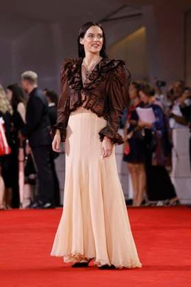 Riley Keough bei der Premiere des Kinofilms Jay Kelly auf der Biennale di Venezia 2025 82. Internationale Filmfestspiele von Venedig im Palazzo del Cinema. Venedig, 28.08.2025