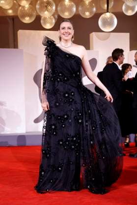 Greta Gerwig bei der Premiere des Kinofilms Jay Kelly auf der Biennale di Venezia 2025 82. Internationale Filmfestspiele von Venedig im Palazzo del Cinema. Venedig, 28.08.2025