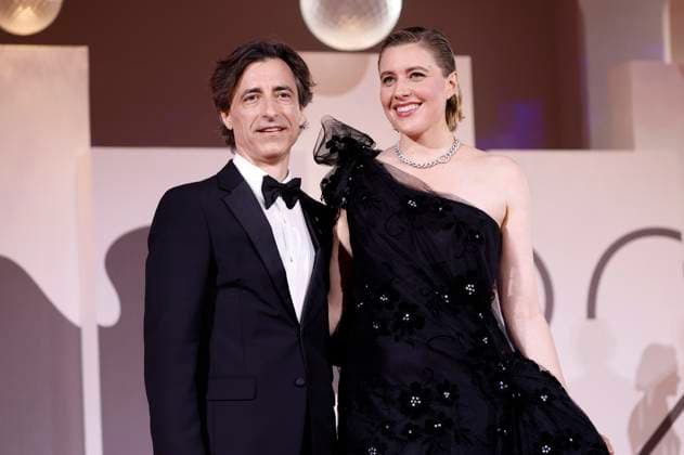 Noah Baumbach mit Ehefrau Greta Gerwig bei der Premiere des Kinofilms Jay Kelly auf der Biennale di Venezia 2025 82. Internationale Filmfestspiele von Venedig im Palazzo del Cinema. Venedig, 28.08.2025