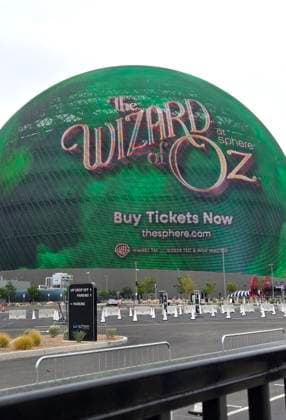 LAS VEGAS, NV - AUGUST 28: Sphere Exterior at the world premiere of The Wizard of Oz at Sphere in Las Vegas, Nevada on August 28, 2025. Copyright: xDeexCeexCarterx