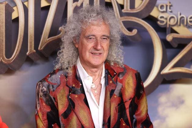 August 28, 2025, Las Vegas, Nevada, USA: BRIAN MAY of Queen on the yellow carpet for the world premiere of the Wizard of Oz at Sphere in Las Vegas, Nevada. Las Vegas USA - ZUMAg247 20250828_znp_g247_007 Copyright: xGagexSkidmorex