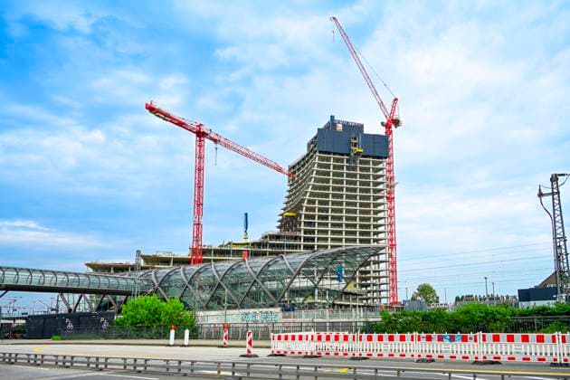 Baustelle am Elbtower in der Hafencity von Hamburg, Deutschland