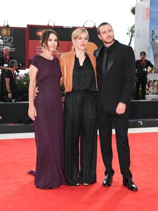 Venice, Italy: Venice, 82nd Venice International Film Festival 2025 - evening 3 - red carpet of the film A Pied D Oeuvre In the photo: Virginie Ledoyen, Valerie Donzelli, Bastien Bouillon Venice Italy  - ZUMAp169 20250829_zea_p169_623 Copyright: xAlbertoxTerenghix