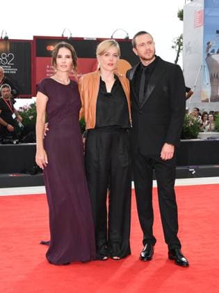 Venice, Italy: Venice, 82nd Venice International Film Festival 2025 - evening 3 - red carpet of the film A Pied D Oeuvre In the photo: Virginie Ledoyen, Valerie Donzelli, Bastien Bouillon Venice Italy  - ZUMAp169 20250829_zea_p169_625 Copyright: xAlbertoxTerenghix