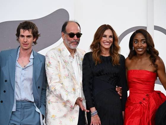 Venice, 82nd Venice International Film Festival 2025 - evening 3 - red carpet of the film After The Hunt - In the photo: Andrew Garfield, Luca Guadagnino, Julia Roberts, Ayo Edebiri, Malik Hassan Sayeed  Copyright: xManuelexMangiarottix xipa-agency.netx xPoolxPhotoxEventsx06x IPA_Agency_IPA63586001