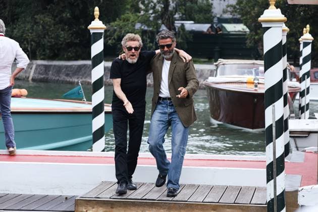 Venice, 82nd Venice International Film Festival - Day 3 - Arrivals at the Hotel Excelsior pier. Pictured: Willem Dafoe, Oscar Isaac  Copyright: xAlessandroxBremecx xipa-agency.netx xx IPA_Agency_IPA63594678