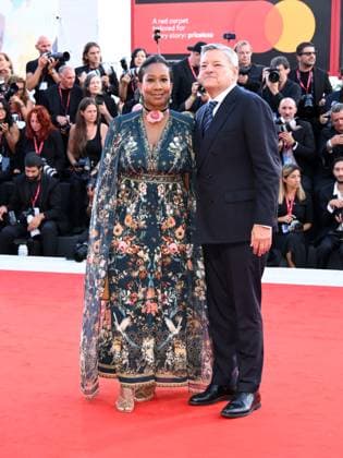 Venice, 82nd Venice International Film Festival 2025 - evening 4 - red carpet of the film Frankenstein Pictured: Nicole Avant, Ted Sarandos  Copyright: xAlbertoxTerenghi PoolxPhotoxEventsx06x xipa-agency.netx xPoolxPhotoxEventsx06x IPA_Agency_IPA63687797