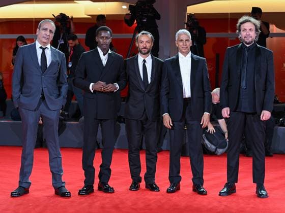 Venice, ITALY: Venice, 82nd Venice International Film Festival 2025 - Evening 4 - Red Carpet of the Film Un Prophete (A Prophet: The Series) - Pictured: Abdel Raouf Dafri, Mamadou SidibÃ , Mamadou SidibÃ , Sami Bouajila, Nicolas Peufaillit Venice ITALY  - ZUMAp169 20250830_zea_p169_1701 Copyright: xManuelexMangiarottix