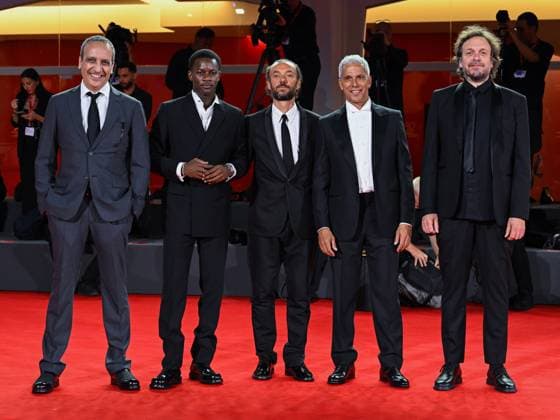 Venice, ITALY: Venice, 82nd Venice International Film Festival 2025 - Evening 4 - Red Carpet of the Film Un Prophete (A Prophet: The Series) - Pictured: Abdel Raouf Dafri, Mamadou SidibÃ , Mamadou SidibÃ , Sami Bouajila, Nicolas Peufaillit Venice ITALY  - ZUMAp169 20250830_zea_p169_1690 Copyright: xManuelexMangiarottix
