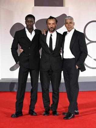 Venice, Italy: Venice, 82nd Venice International Film Festival 2025 - Evening 4 - Red Carpet for the film A Prophet: The Series. Pictured: Mamadou Sidibe, Enrico Maria Artale, Sami Bouajila Venice Italy  - ZUMAp169 20250830_zea_p169_1664 Copyright: xSimonexComix