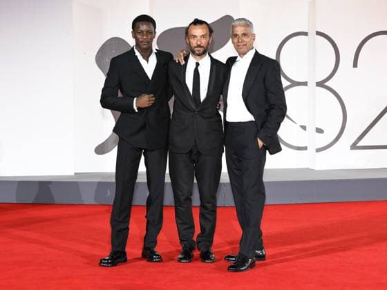 Venice, Italy: Venice, 82nd Venice International Film Festival 2025 - Evening 4 - Red Carpet for the film A Prophet: The Series. Pictured: Mamadou Sidibe, Enrico Maria Artale, Sami Bouajila Venice Italy  - ZUMAp169 20250830_zea_p169_1666 Copyright: xSimonexComix