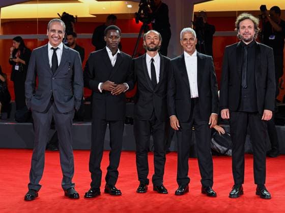 Venice, ITALY: Venice, 82nd Venice International Film Festival 2025 - Evening 4 - Red Carpet of the Film Un Prophete (A Prophet: The Series) - Pictured: Abdel Raouf Dafri, Mamadou SidibÃ , Mamadou SidibÃ , Sami Bouajila, Nicolas Peufaillit Venice ITALY  - ZUMAp169 20250830_zea_p169_1685 Copyright: xManuelexMangiarottix