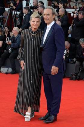 Dominique Lemonier und Alexandre Desplat bei der Premiere des Kinofilms Frankenstein auf der Biennale di Venezia 2025 82. Internationale Filmfestspiele von Venedig im Palazzo del Cinema. Venedig, 30.08.20