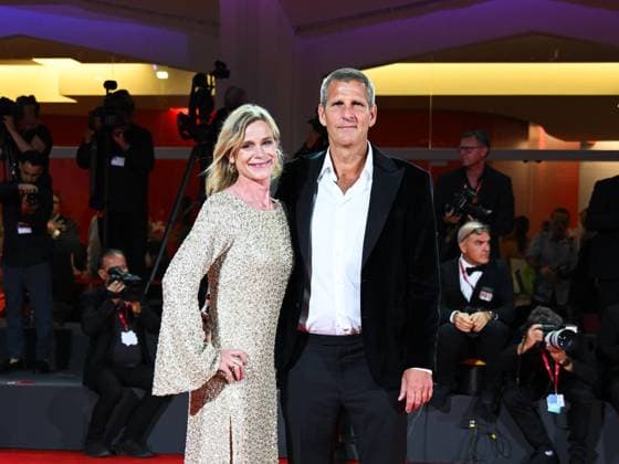 Venice, ITALY: Venice, 82nd Venice International Film Festival 2025 - Evening 4 - Red Carpet of the Film The Last Viking - Pictured: Line Kruse, Anders Thomas Jensen Venice ITALY  - ZUMAp169 20250830_zea_p169_2129 Copyright: xManuelexMangiarottix