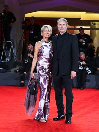 Venice, ITALY: Venice, 82nd Venice International Film Festival 2025 - Evening 4 - Red Carpet of the Film The Last Viking - In the photo: Mads Mikkelsen, Hanne Jacobsen Venice ITALY  - ZUMAp169 20250830_zea_p169_2123 Copyright: xManuelexMangiarottix