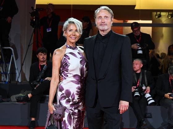 Venice, ITALY: Venice, 82nd Venice International Film Festival 2025 - Evening 4 - Red Carpet of the Film The Last Viking - In the photo: Mads Mikkelsen, Hanne Jacobsen Venice ITALY  - ZUMAp169 20250830_zea_p169_2101 Copyright: xManuelexMangiarottix