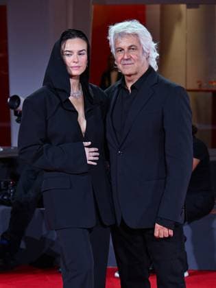 Venice, ITALY: Venice, 82nd Venice International Film Festival 2025 - Evening 4 - Red Carpet for the film The Valley of Smiles - Pictured: Kasia Smutniak, Domenico Procacci Venice ITALY  - ZUMAp169 20250830_zea_p169_1944 Copyright: xManuelexMangiarottix