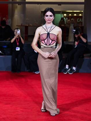 Venice, ITALY: Venice, 82nd Venice International Film Festival 2025 - Evening 4 - Red Carpet for the film The Valley of Smiles - Pictured: Romana Maggiora Vergano Venice ITALY  - ZUMAp169 20250830_zea_p169_2018 Copyright: xManuelexMangiarottix