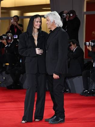 Venice, Italy: Venice, 82nd Venice International Film Festival 2025 - Evening 4 - Red Carpet for the film Valley of Smiles. Pictured: Kasia Smutniak, Domenico Procacci Venice Italy  - ZUMAp169 20250830_zea_p169_1817 Copyright: xSimonexComix