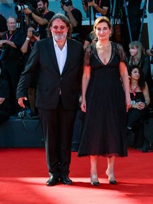 Venice, ITALY: Venice, 82nd Venice International Film Festival 2025 - day 5 - Red Carpet The Wizard Of The Kremlin (Le Mage Du Kremlin) In the photo: Sidonie Dumas and Olivier Delbosc, Venice ITALY  - ZUMAp169 20250831_zea_p169_1064 Copyright: xMaurizioxD Avanzox