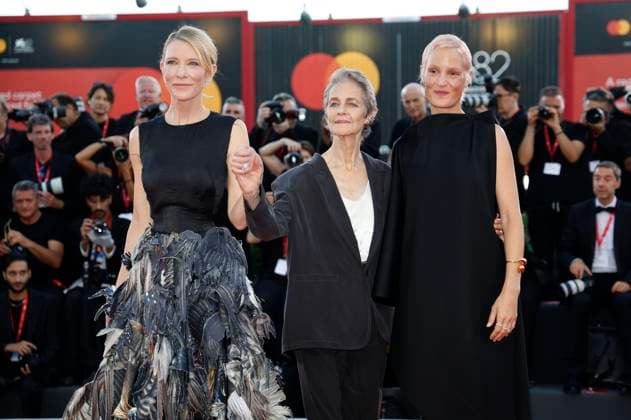Cate Blanchett, Charlotte Rampling und Vicky Krieps bei der Premiere des Kinofilms Father Mother Sister Brother auf der Biennale di Venezia 2025 82. Internationale Filmfestspiele von Venedig im Palazzo del Cinema. Venedig, 31.08.2025