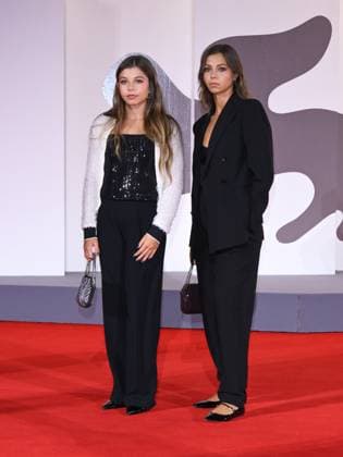 Venice, 82nd Venice International Film Festival 2025 - Evening 5 - Red Carpet The Maestro . Pictured are Greta Favino and Lea Favino.  Copyright: xAlbertoxTerenghix xipa-agency.netx xPoolxPhotoxEventsx06x IPA_Agency_IPA63793014