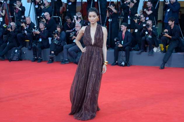 Father Mother Sister Brother red carpet in Venice Lido - 31 Aug 2025 Indya Moore attends the red carpet of film Father Mother Brother Sister at 82 Venice Film Festival at Palazzo del cinema. Venice Lido Italy Copyright: xMarioxCartellix xSOPAxImagesx _DSC4630
