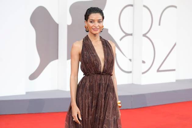 Father Mother Sister Brother red carpet in Venice Lido - 31 Aug 2025 Indya Moore attends the red carpet of film Father Mother Brother Sister at 82 Venice Film Festival at Palazzo del cinema. Venice Lido Italy Copyright: xMarioxCartellix xSOPAxImagesx _DSC4641