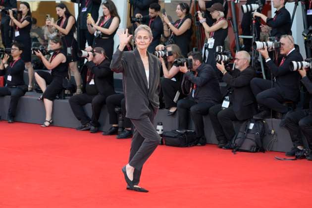 Father Mother Sister Brother red carpet Cahrlotte Rampling attends at the red carpet of film Father Mother Brother Sister at 82 Venice Film Festival at Palazzo del cinema. Venice Lido Italy Copyright: xMarioxCartellix _DSC4646