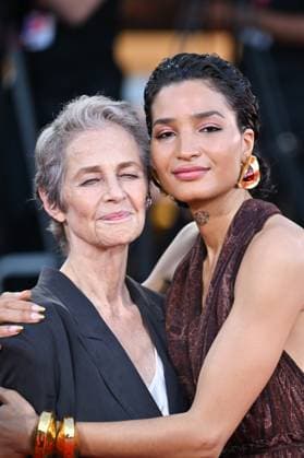 Venice Father Mother Sister Brother Premiere AM Charlotte Rampling and Indya Moore attending the Father Mother Sister Brother Premiere as part of the 82nd Venice International Film Festival at the Lido in Venice, Italy on August 31, 2025. Photo by Aurore Marechal ABACAPRESS.COM Venice Italy  Copyright: xMarechalxAurore ABACAx
