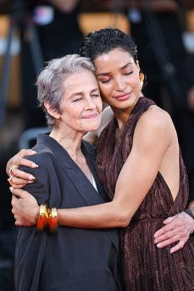Venice Father Mother Sister Brother Premiere AM Charlotte Rampling and Indya Moore attending the Father Mother Sister Brother Premiere as part of the 82nd Venice International Film Festival at the Lido in Venice, Italy on August 31, 2025. Photo by Aurore Marechal ABACAPRESS.COM Venice Italy  Copyright: xMarechalxAurore ABACAx