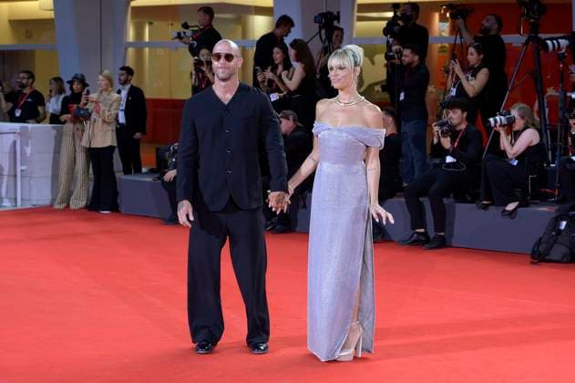Claudio Pallitto und MIcaela Ramazzotti bei der Verleihung vom Filming Italy Venice Award auf der Biennale di Venezia 2025 82. Internationale Filmfestspiele von Venedig im Palazzo del Cinema. Venedig, 31.08.2025