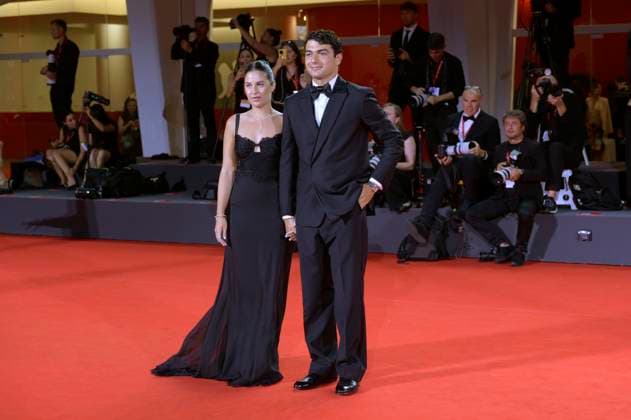 GIacomo Giorgio mit Partnerin Maddalena Botta bei der Verleihung vom Filming Italy Venice Award auf der Biennale di Venezia 2025 82. Internationale Filmfestspiele von Venedig im Palazzo del Cinema. Venedig, 31.08.2025