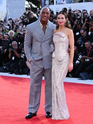 Venice, 82nd Venice International Film Festival 2025 - Evening 6, red carpet for the film The Smashing Machine. Pictured: Emily Blunt, Dwayne Johnson  Copyright: xAlbertoxTerenghix xipa-agency.netx xPoolxPhotoxEventsx06x IPA_Agency_IPA63882692