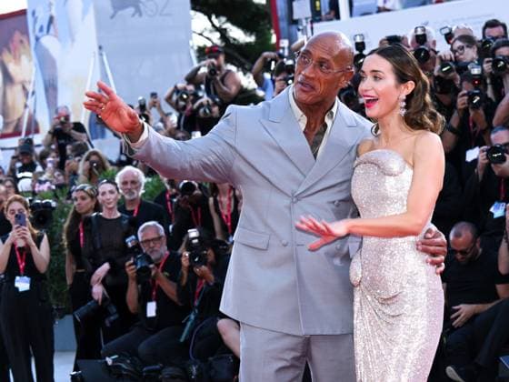 Venice, Italy: Venice, 82nd Venice International Film Festival 2025 - Evening 6, red carpet for the film The Smashing Machine. Pictured: Emily Blunt, Dwayne Johnson Venice Italy  - ZUMAp169 20250901_zea_p169_1298 Copyright: xAlbertoxTerenghix