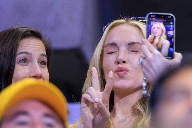 August 31, 2025, Flushing Meadows, New York, USA: Lindsay Lohan attends Day 8 of the 2025 US Open at the USTA Billie Jean King National Tennis Center on Sunday August 31, 2025 in the Flushing neighborhood of the Queens borough of New York City. JAVIER ROJAS PI Flushing Meadows USA - ZUMAp124 20250831_zaa_p124_146 Copyright: xJavierxRojasx