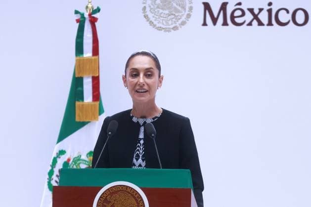 Mexican President Claudia Sheinbaum delivers her first government report address MEXICO CITY, MEXICO - SEPTEMBER 01: Mexican President Claudia Sheinbaum delivers an address to the nation as part of the first government report of her administration, at the National Palace, in Mexico City, Mexico on September 01, 2025. Daniel Cardenas Anadolu Mexico City Mexico. Editorial use only. Please get in touch for any other usage.  Copyright: x2025xAnadoluxDanielxCardenasx