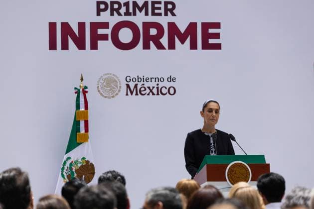 September 1, 2025, Mexico City, Mexico: Claudia Sheinbaum Pardo, President of Mexico, presented her First Government Report at the National Palace. The event was attended by prominent officials and guests. Mexico City Mexico - ZUMAl178 20250901_znp_l178_009 Copyright: xCristianxLeyvax