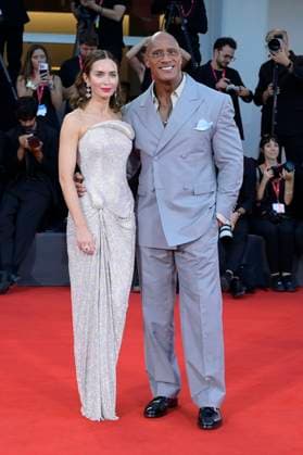 Emily Blunt und Dwayne Johnson bei der Premiere des Kinofilms The Smashing Machine auf der Biennale di Venezia 2025 82. Internationale Filmfestspiele von Venedig im Palazzo del Cinema. Venedig, 01.09.2025