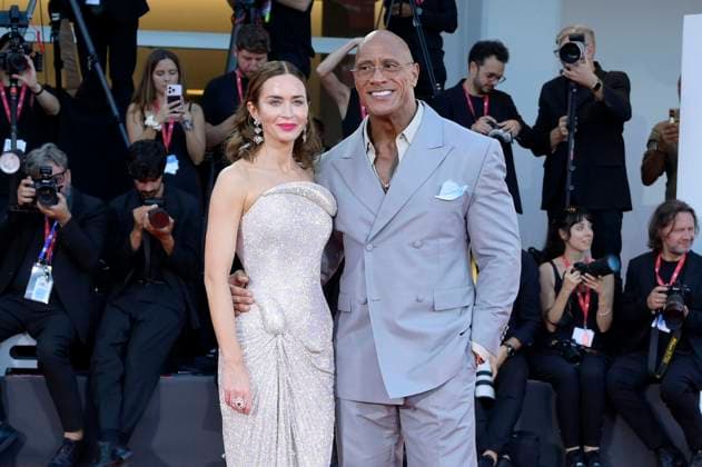Emily Blunt und Dwayne Johnson bei der Premiere des Kinofilms The Smashing Machine auf der Biennale di Venezia 2025 82. Internationale Filmfestspiele von Venedig im Palazzo del Cinema. Venedig, 01.09.2025